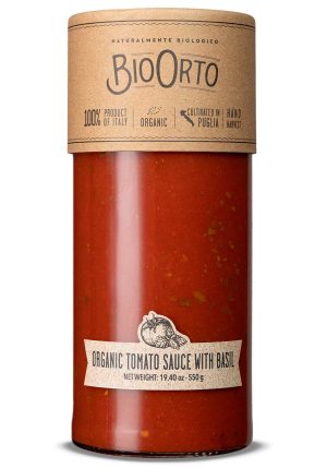 BIO ORTO ORGANIC TOMATO AND BASIL SAUCE 550 GR - Pantry, Sauces & Condiments, Tomato - Buon'Italia
